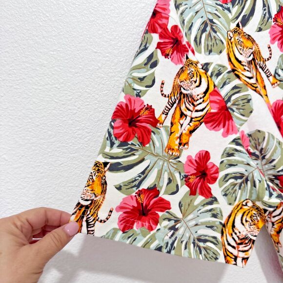 No Boundaries Mens Tee Shirt Floral Aloha Hawaiian Tigers Hibiscus Ti Leaf XL - Picture 5 of 16